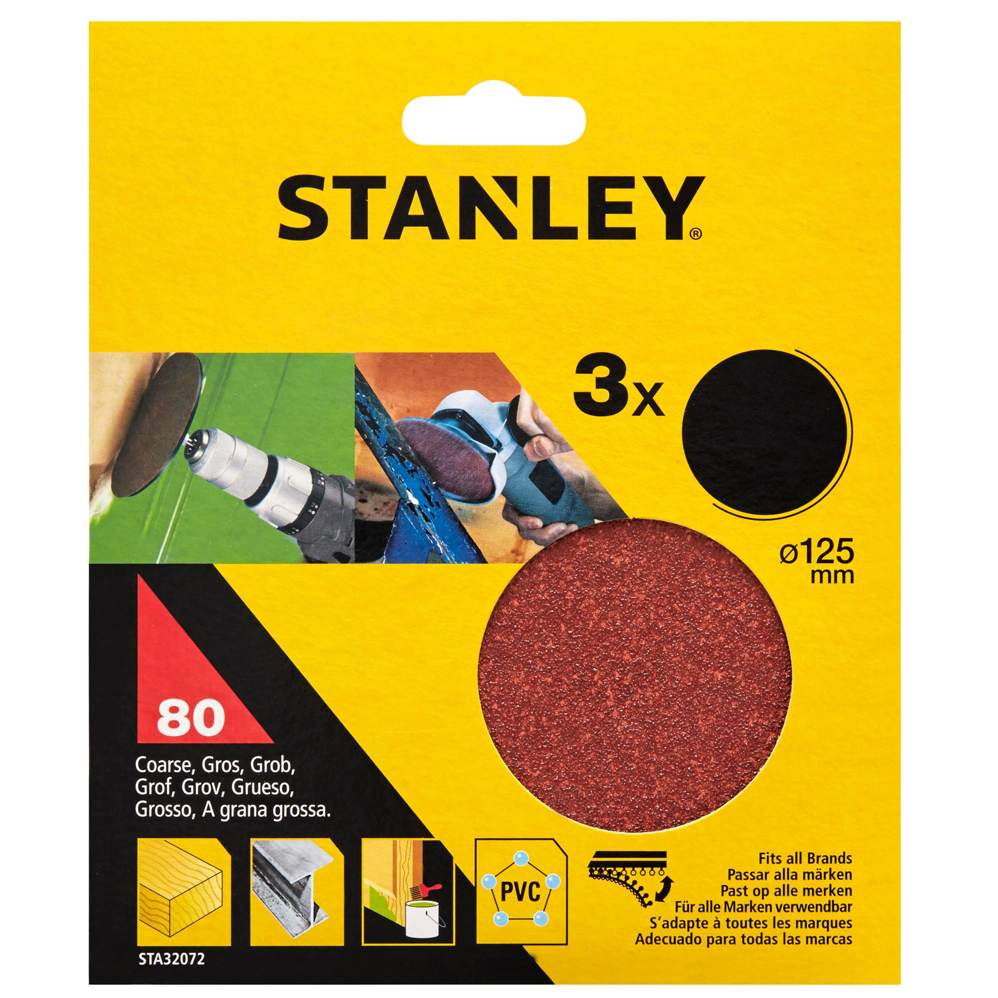 Papier brúsny pre vŕtačku/uhlovú brúsku suchý zips 125mm P80 3ks FATMAX STA32072
