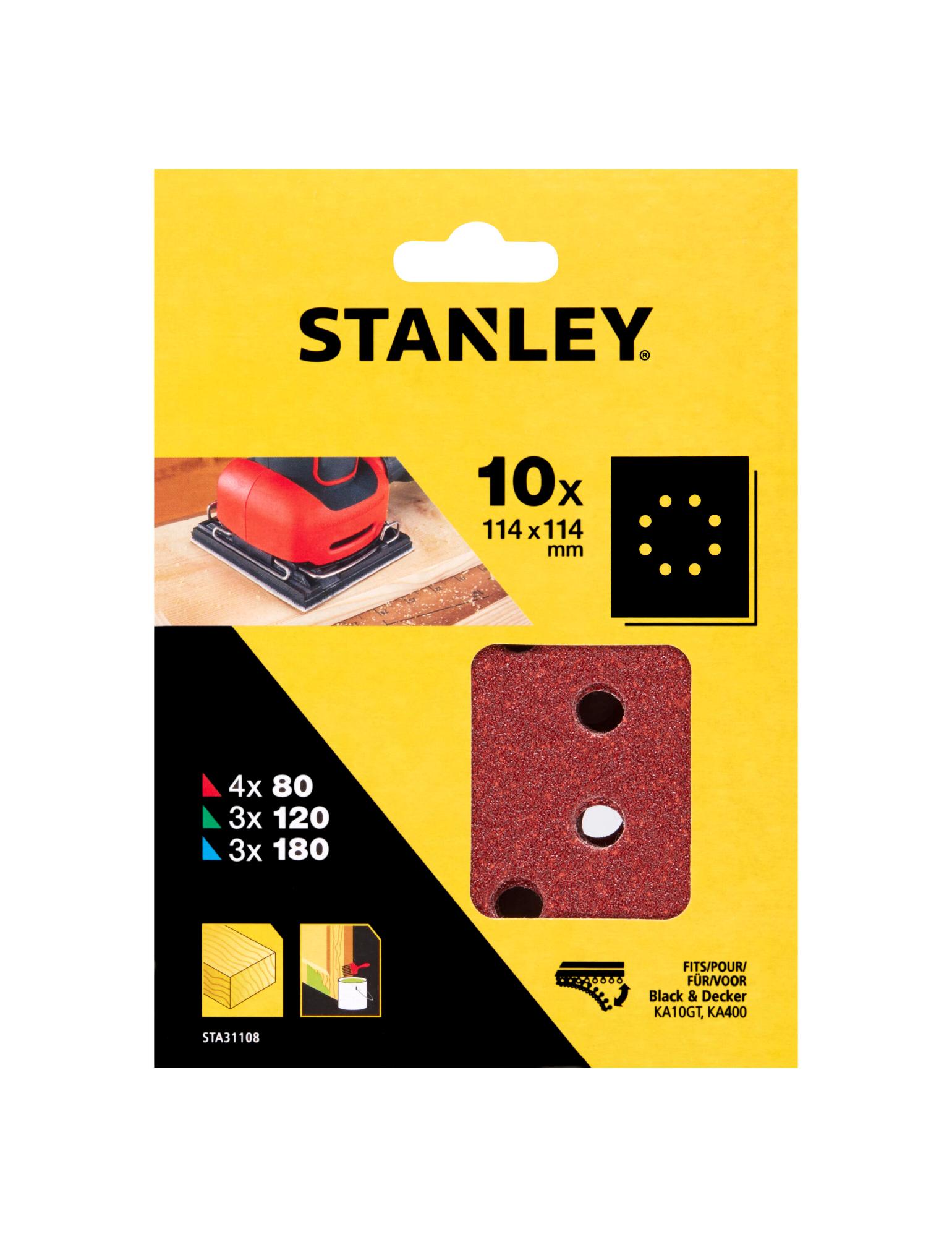 Papier brúsny dierovaný 114x114mm P80-120-180 suchý zips 10ks FATMAX STA31108