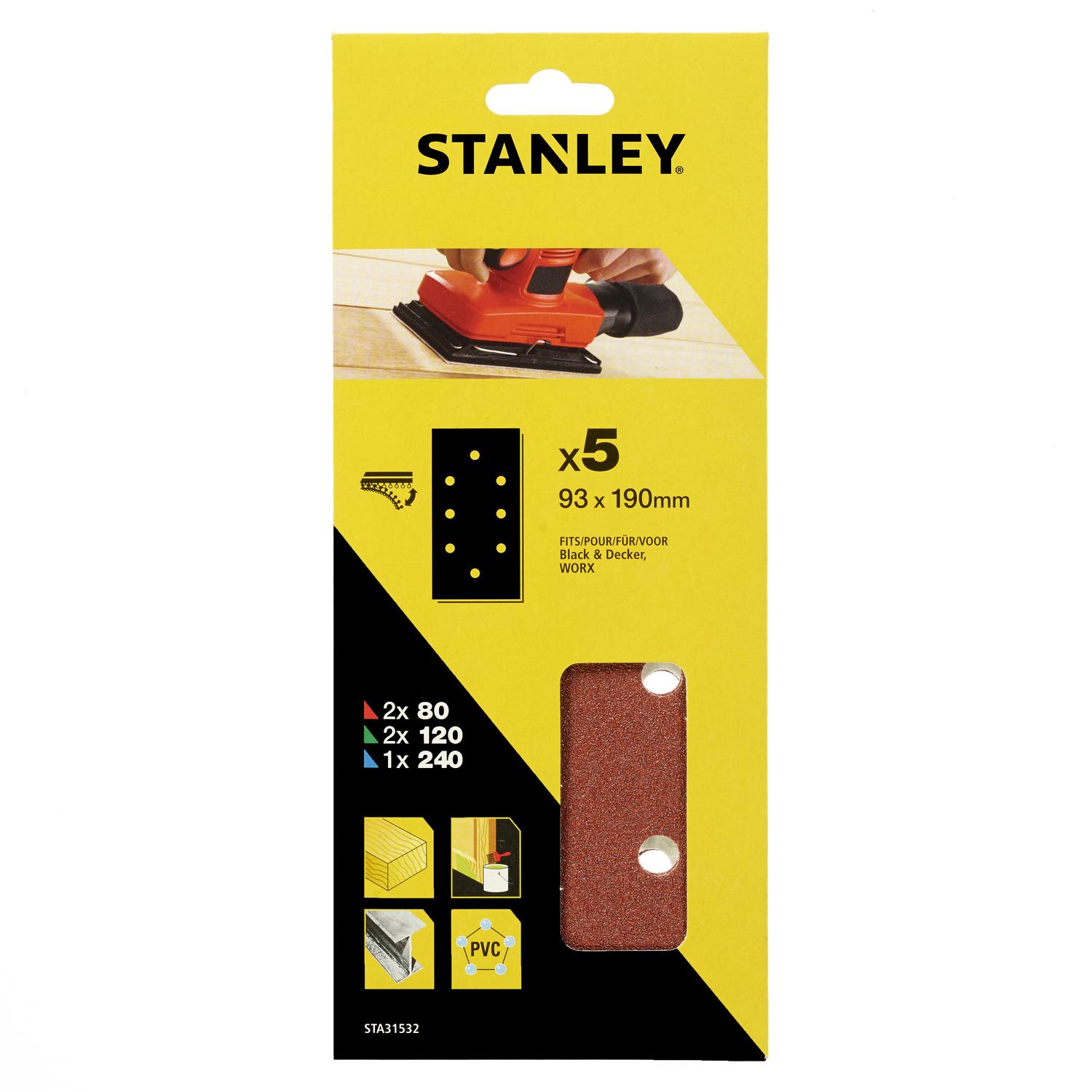 Papier brúsny dierovaný 93x190mm 2xP80, 2xP120, 1xP240, suchý zips FATMAX STA31532