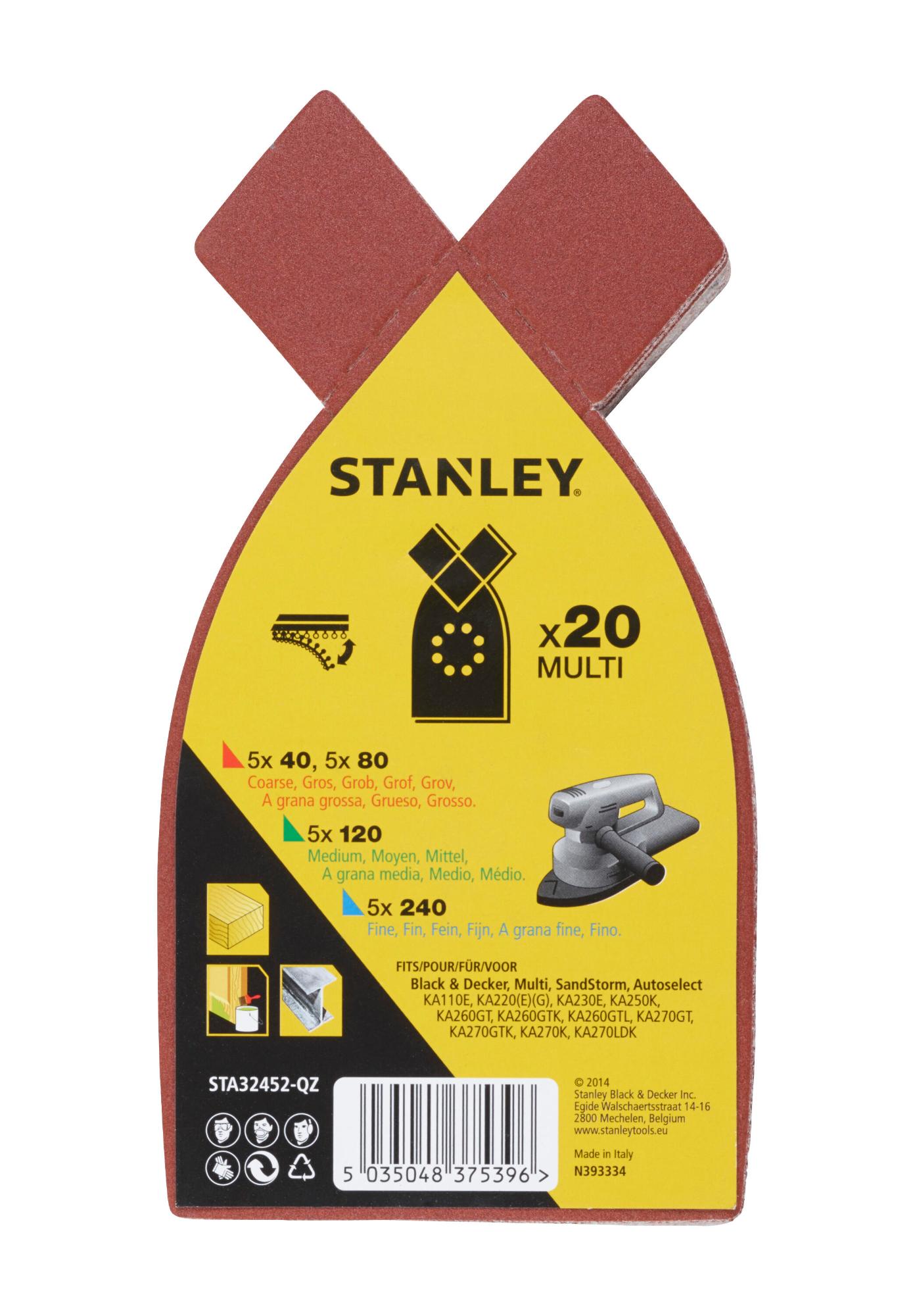 Papier brúsny na multibrusku žehlič. tvar dierov., 5xP40, 5xP80, 5xP120, 5xP240 FATMAX STA32452