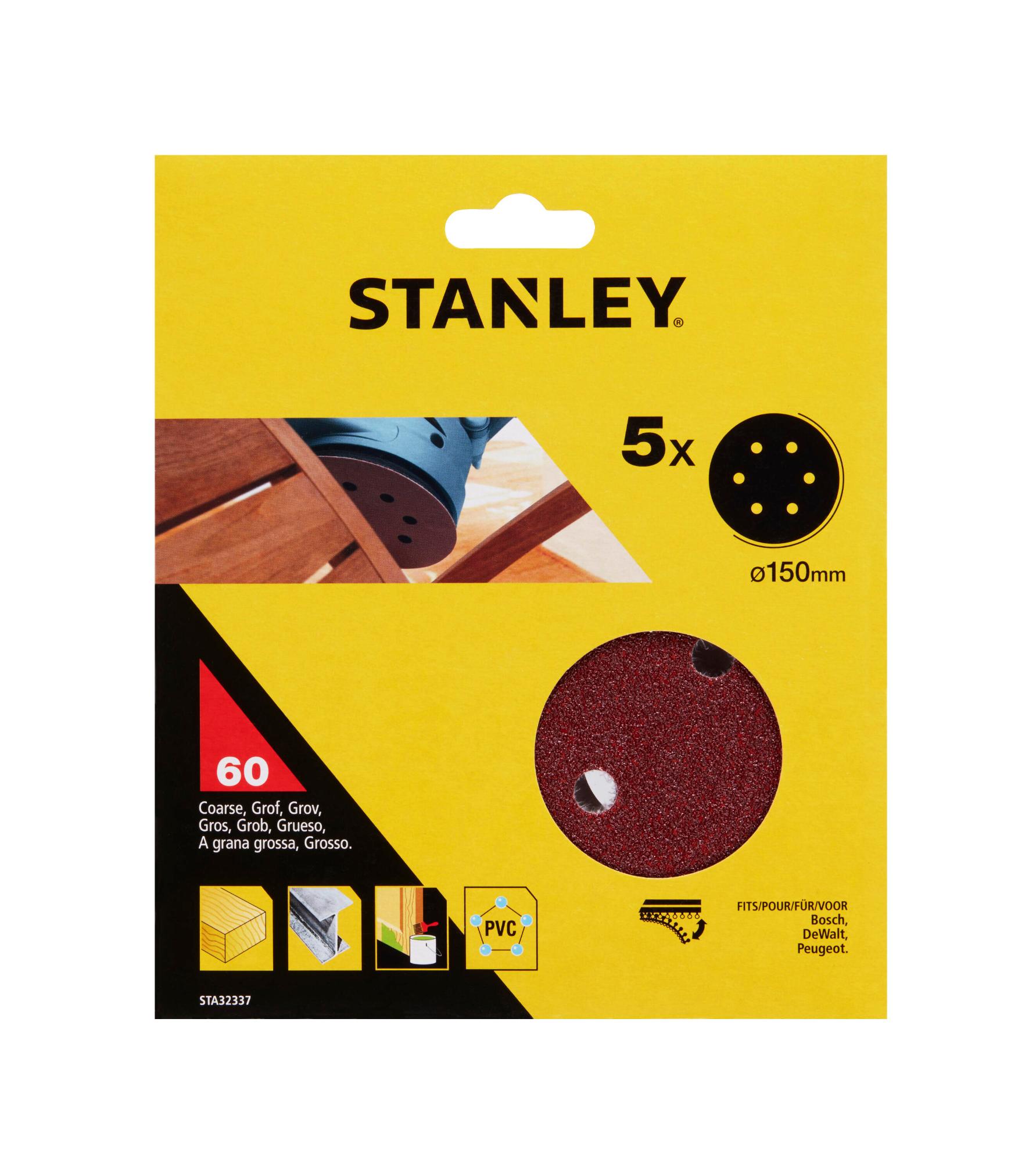 Papier brúsny na excen. brúsku, dierovaný, pr.150mm, P60, 5ks, suchý zips FATMAX STA32337