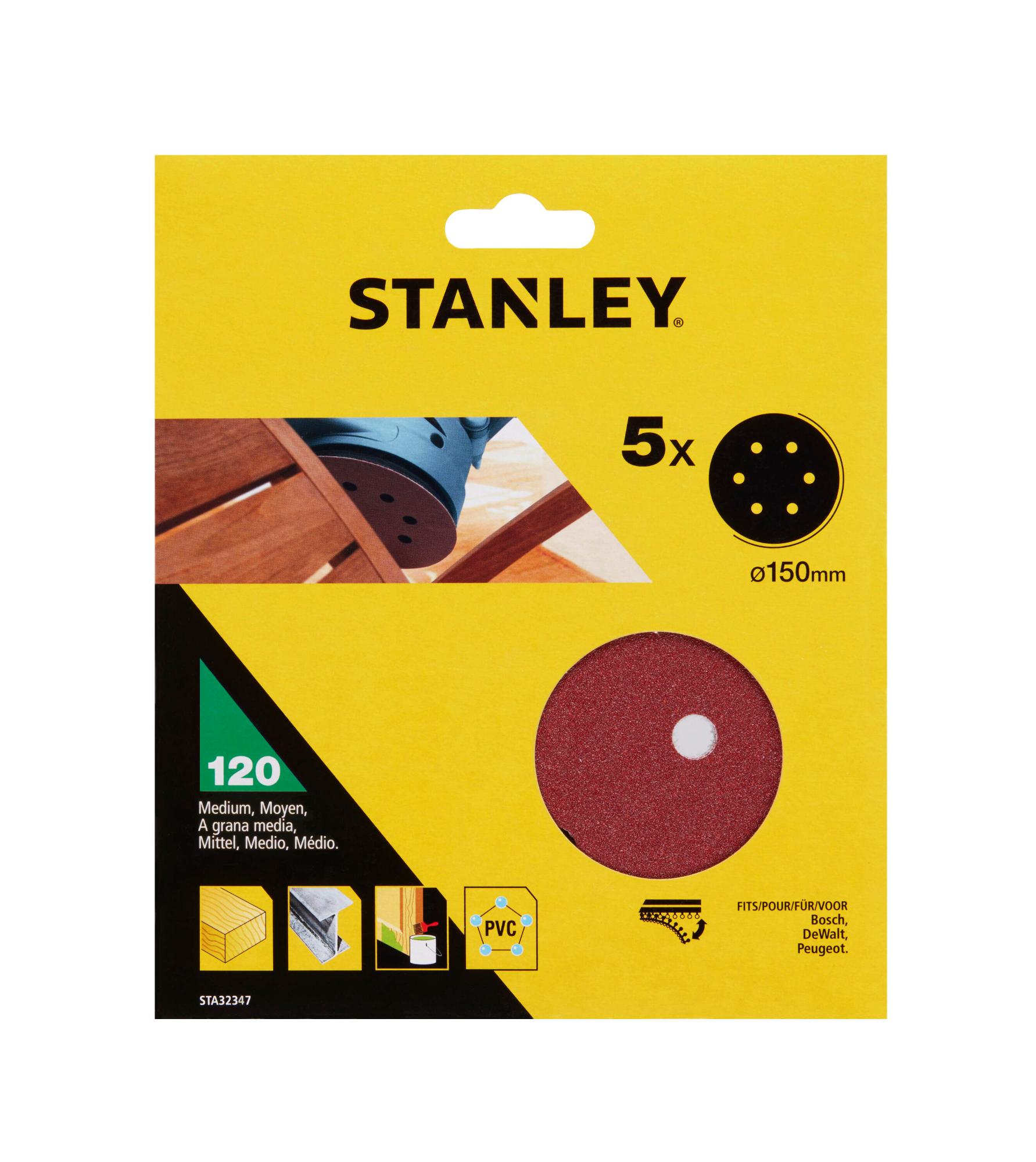 Papier brúsny na excen. brúsku, dierovaný, pr.150mm, P120, 5ks, suchý zips FATMAX STA32347
