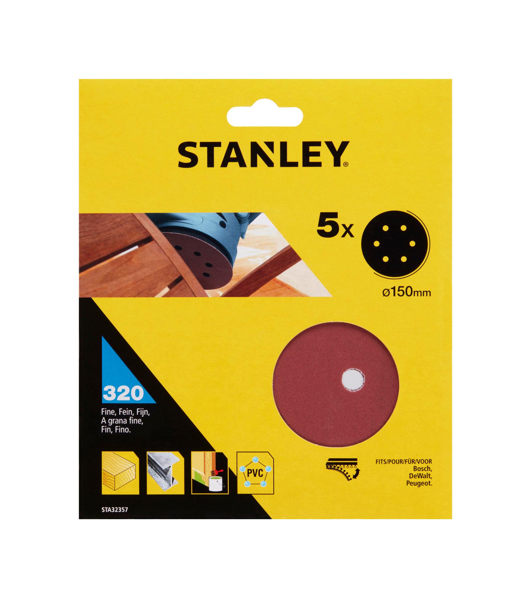Papier brúsny na excen. brúsku, dierovaný, pr.150mm, P320, 5ks, suchý zips FATMAX STA32357