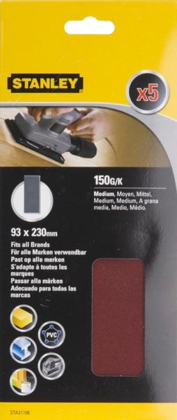 Papier brúsny nedierovaný 93x230mm P150 5ks FATMAX STA31106