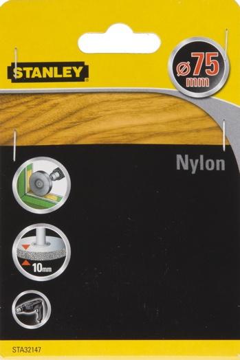 Kefa do vŕtačky okružná nilonová, stopka pr.6mm, pr.75mm x 10mm FATMAX STA32147