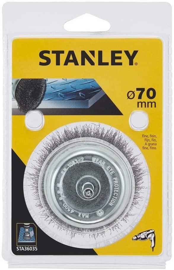 Kefa do vŕtačky, oceľová vlnitá hrnčeková, stopka pr.8mm, jemný, pr.75mm FATMAX STA36035