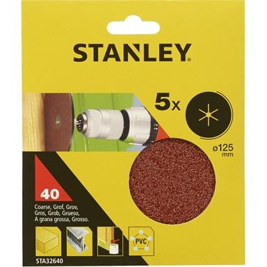 Papier brúsny na vŕtačku, upínanie skrutkou na oporný tanier, pr.125 P40, 5ks FATMAX STA32640