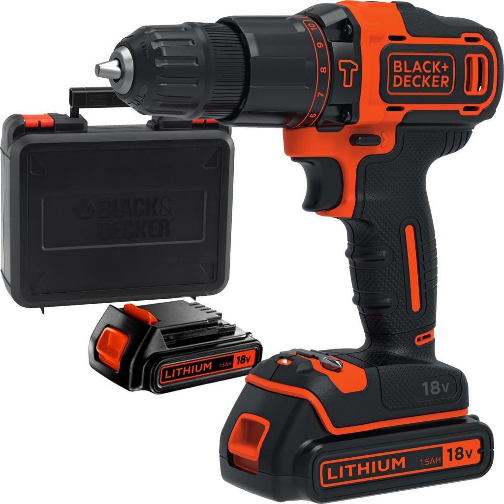 Vŕtačka príklepová 18V 2x2Ah +kufrík Black and Decker BDCHD18K1B2