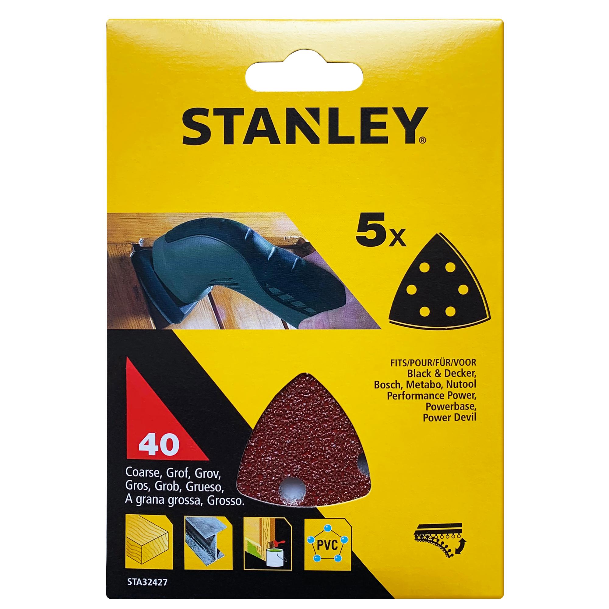 Papier brúsny 93x93mm P40 dierovaný zips 5ks delta brúsky FATMAX STA32427