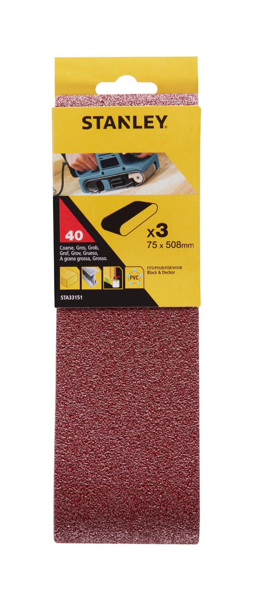 Pás brúsny 75x510mm P40 3ks pre B+D FATMAX STA33151