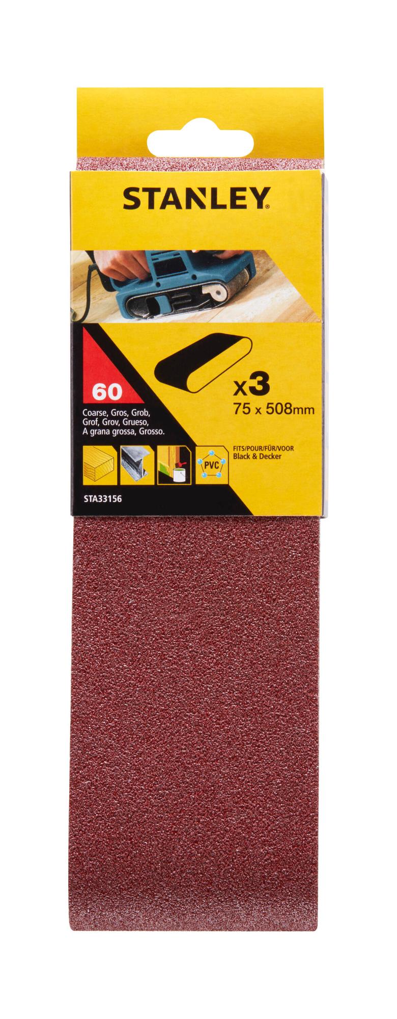 Pás brúsny 75x510mm P60 3ks pre B+D FATMAX STA33156