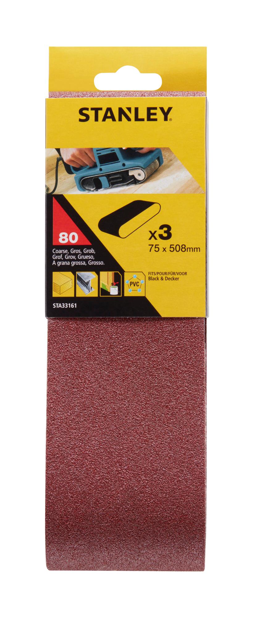 Pás brúsny 75x510mm P80 3ks pre B+D FATMAX STA33161