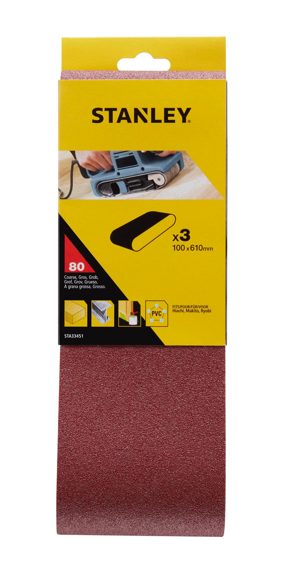 Pás brúsny 100x610mm P80 3ks FATMAX STA33451