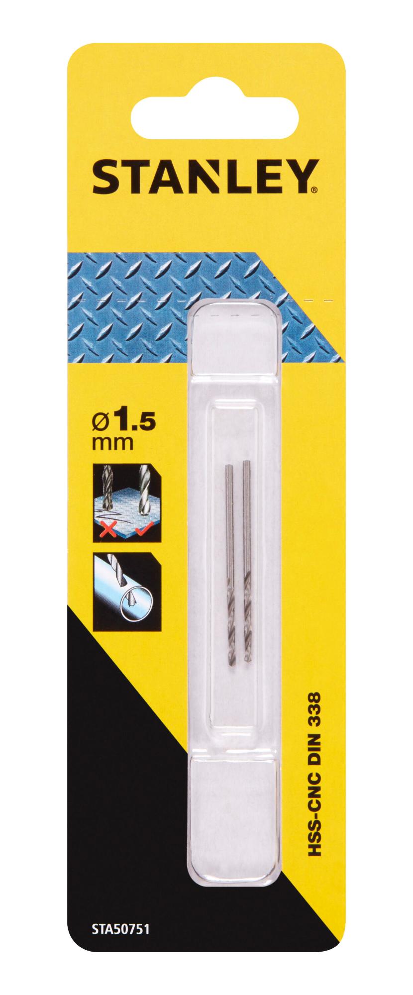 Vrták HSS-CNC O1,5 x 40/18mm, 2ks FATMAX STA50751
