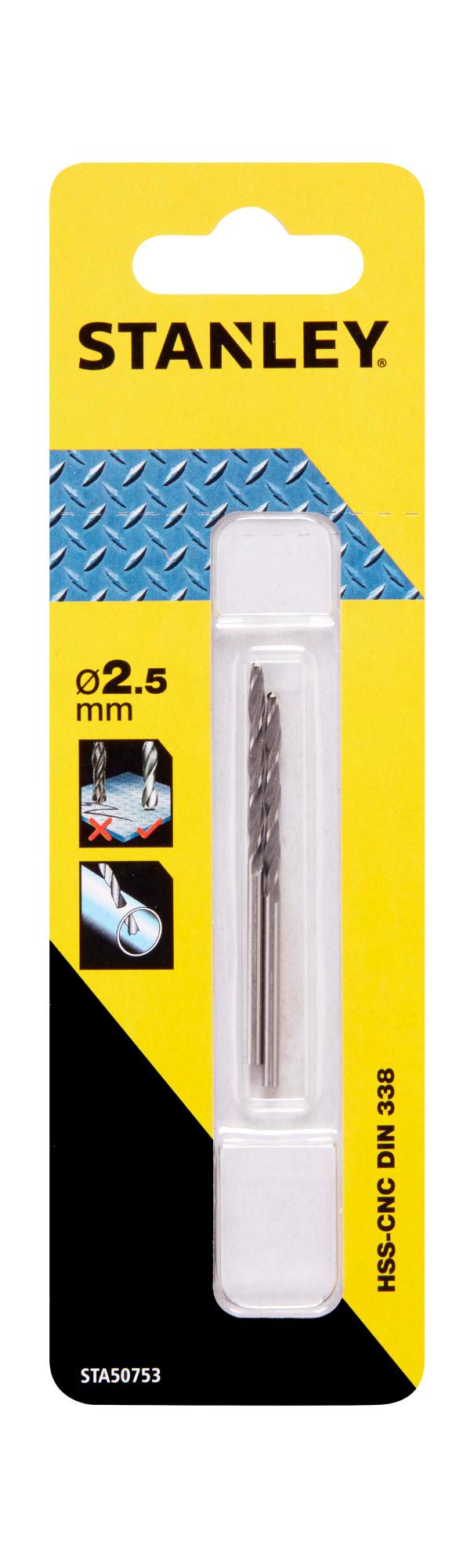 Vrták HSS-CNC O2,5 x 57/30mm, 2ks FATMAX STA50753