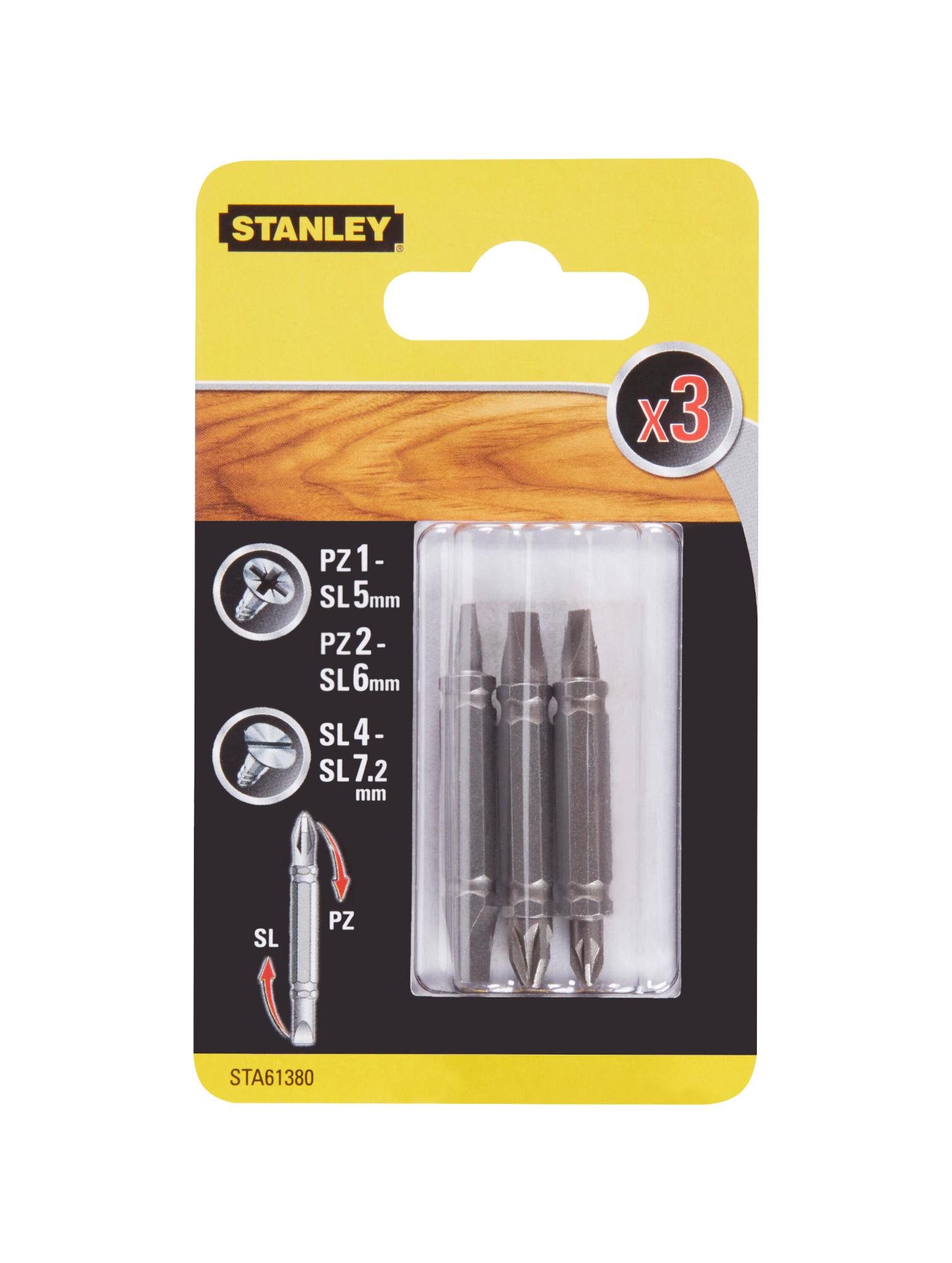 Bit skrutkovací obojstranný, sada 3ks, PZ1-PL5, PZ2-PL6, PL4-PL7,2 x 48mm FATMAX STA61380