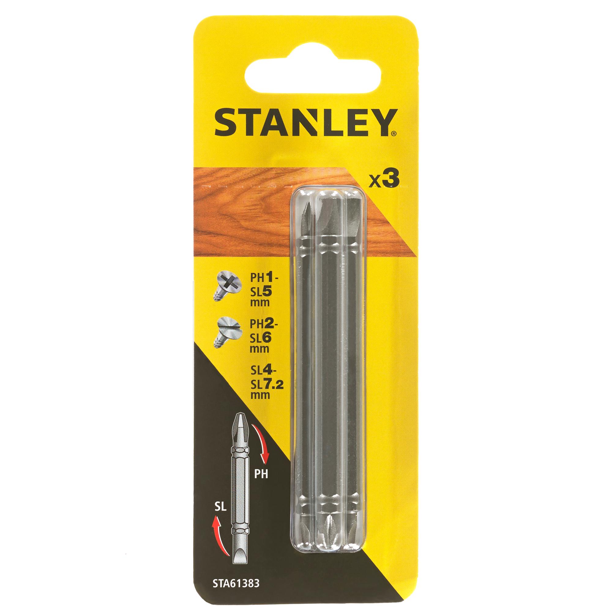 Bit skrutkovací obojstranný, sada 3ks, PH1-PL5, PL4-7,2, PH2-PL6 x 86mm FATMAX STA61383