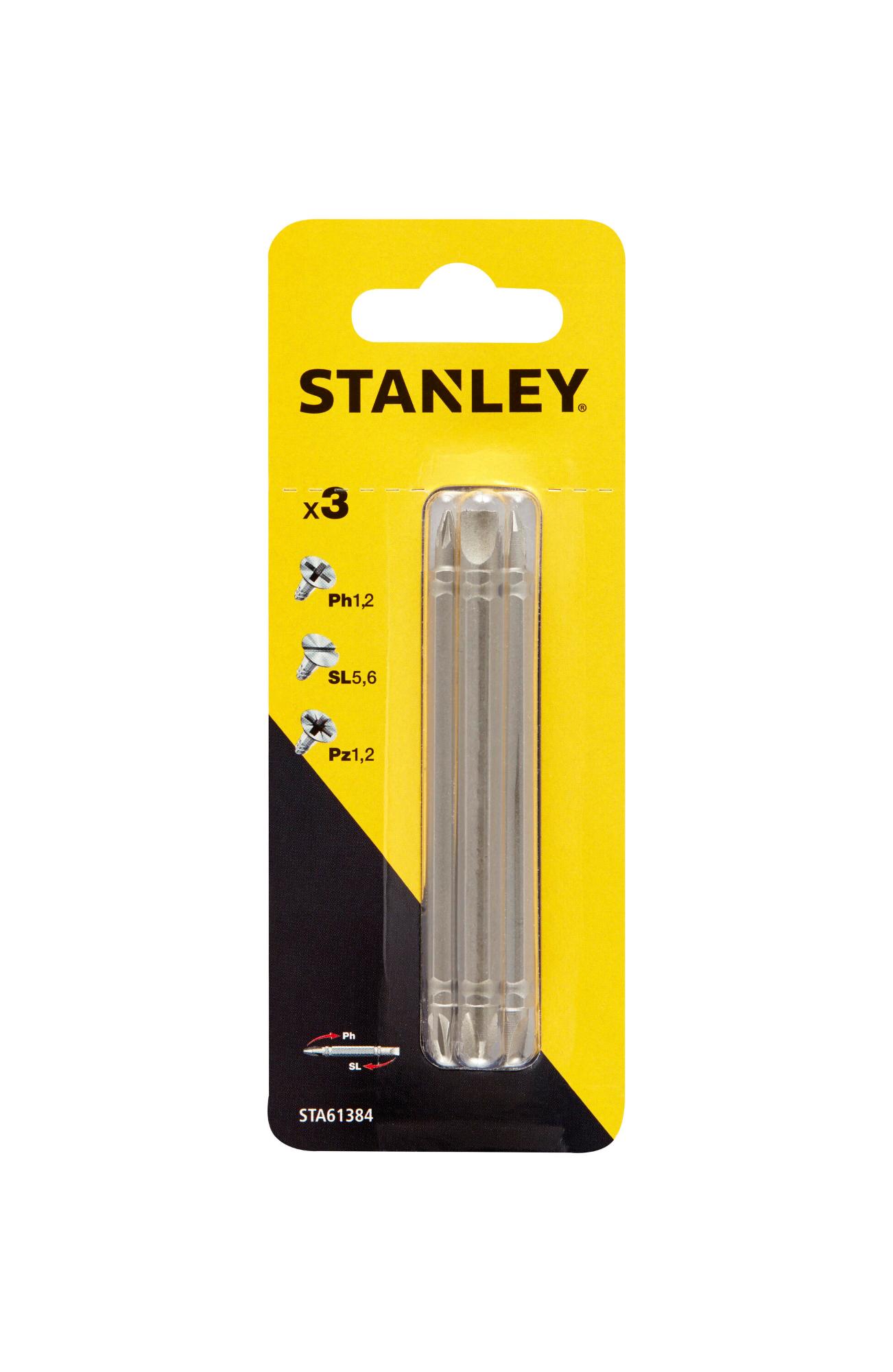 Bit skrutkovací obojstranný, sada 3ks, PH1-PL5, PH2-PL6, PZ1-PZ2 x 86mm FATMAX STA61384