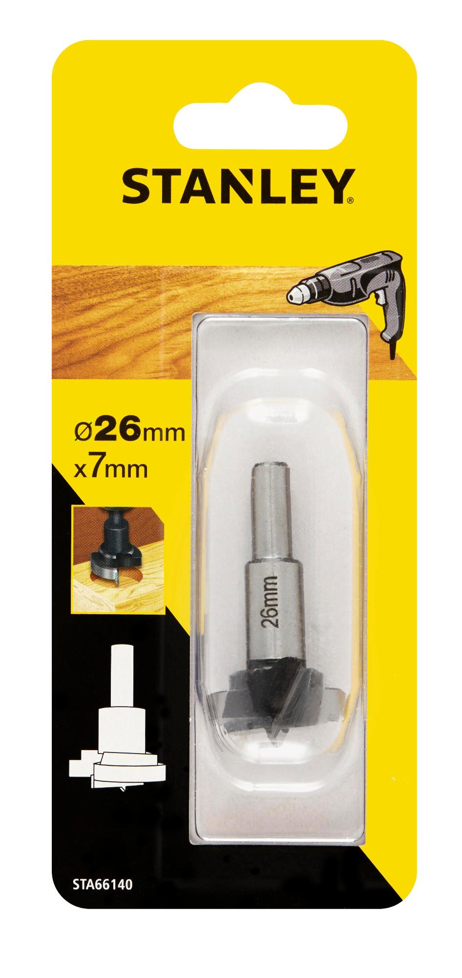 Fréza do dreva čelný/sukovník na vŕtanie otvorov na dverové závesy pr.25mm, dĺžka 55/7mm FATMAX STA66140