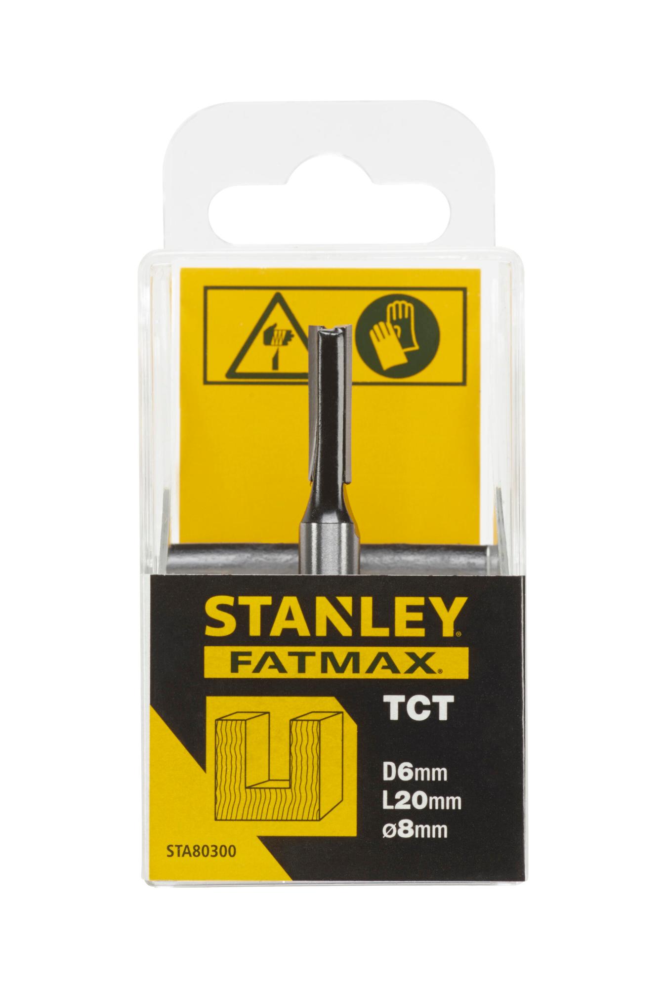 Fréza do dreva valcová rovná TCT/HM, vnútorný pr.6x19mm, stopka pr.8mm FATMAX STA80300