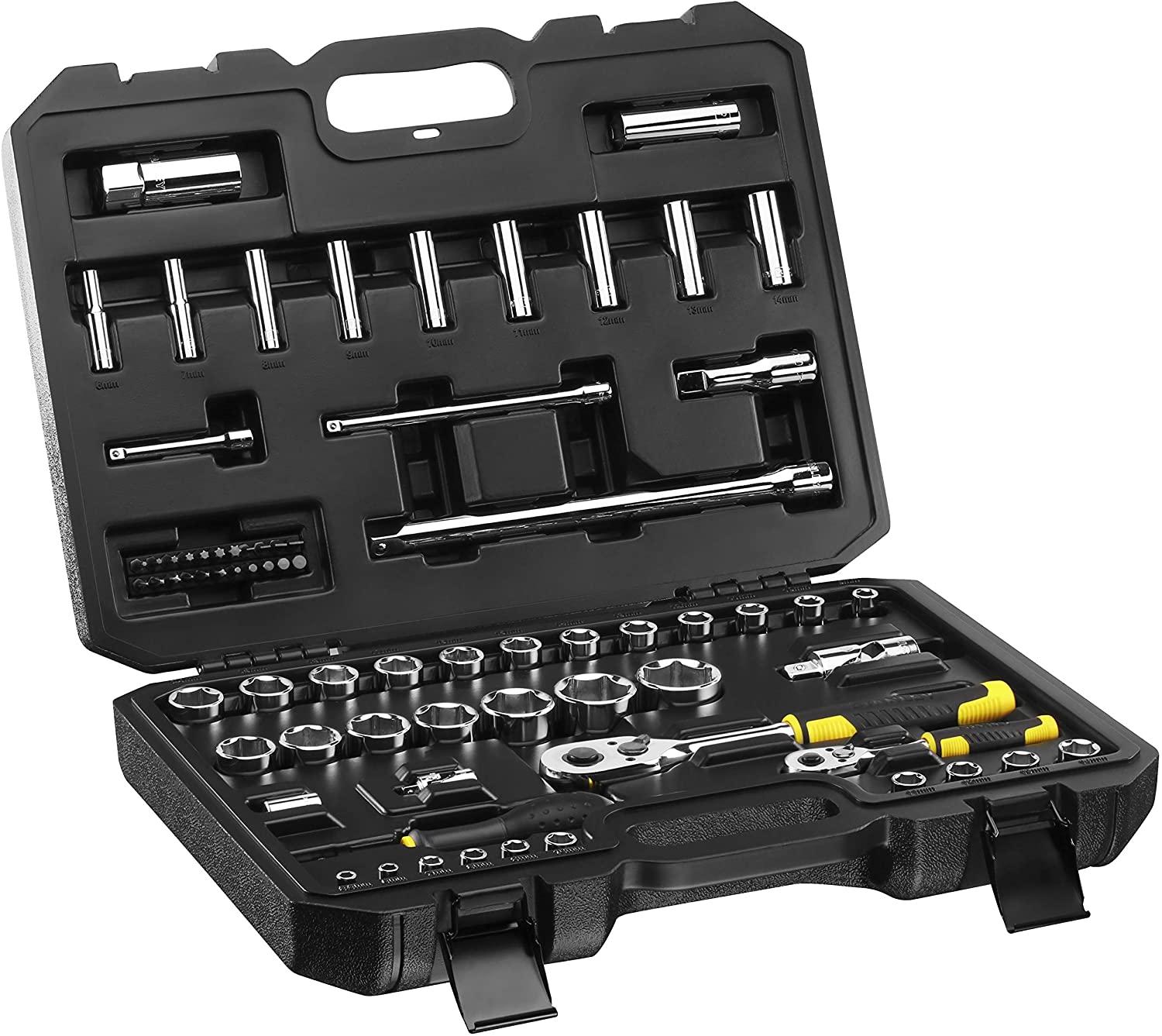 Sada račne a hlavíc 72 dielna 1/4" a 1/2" FatMax® 6 hranné hlavice kufrík STANLEY STMT82831-1