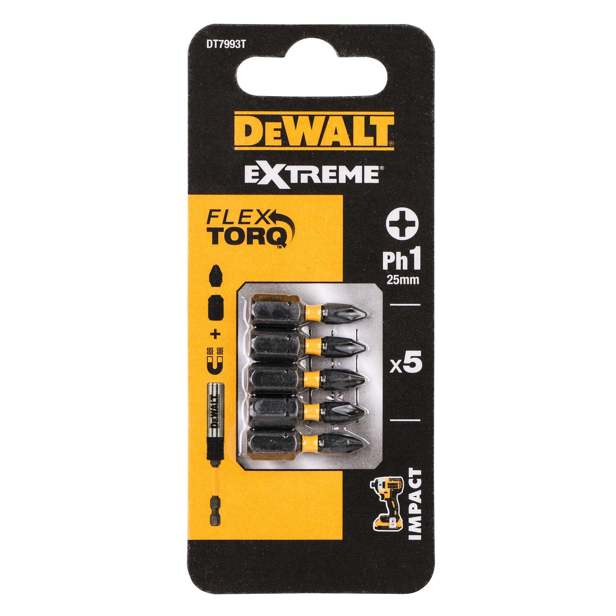 Nástavce pre rázové uťahovače 25mm PH1 (5ks) DEWALT DT7993T