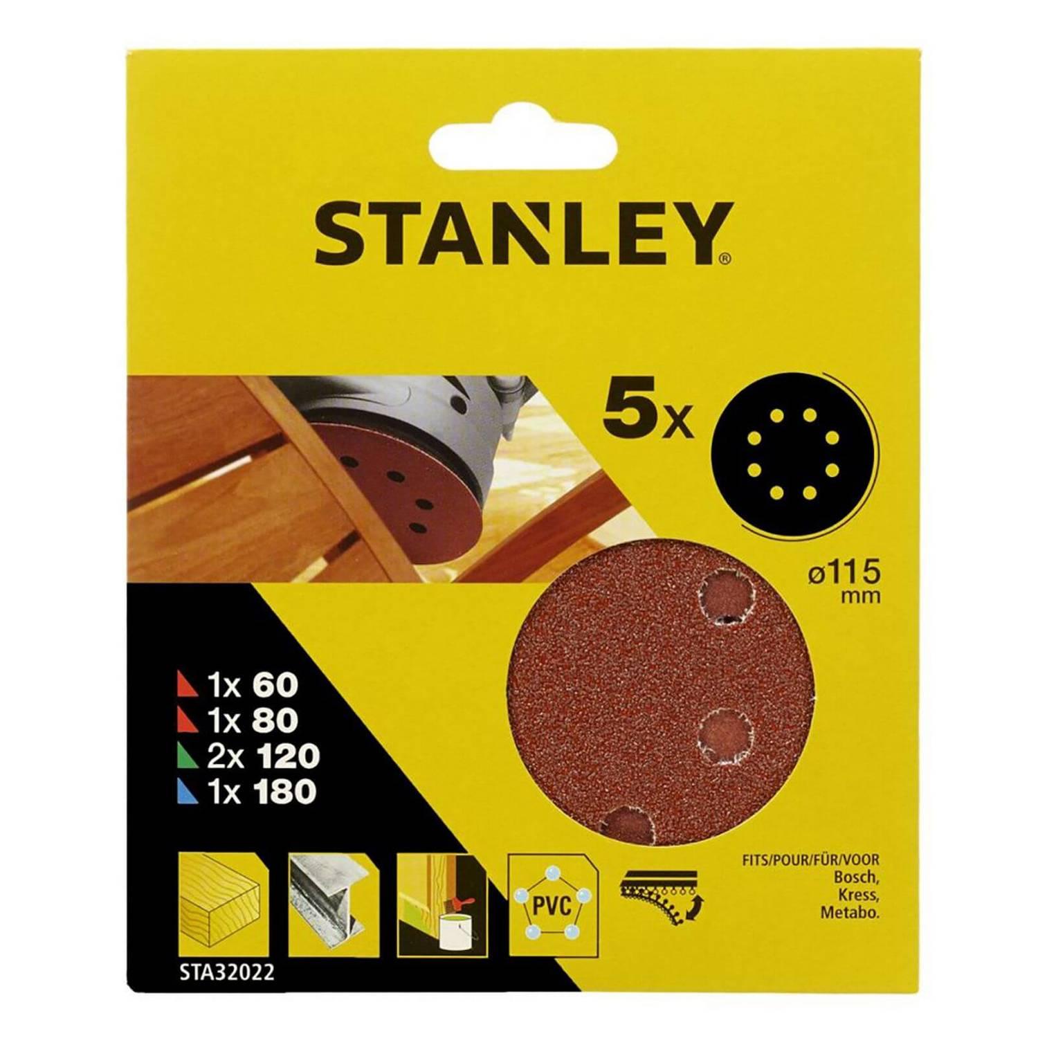 Sada brúsnych papierov pre excentrickú brúsku 115mm 5ks (1xP60 1xP80 2xP120 1xP180) FATMAX STA32022