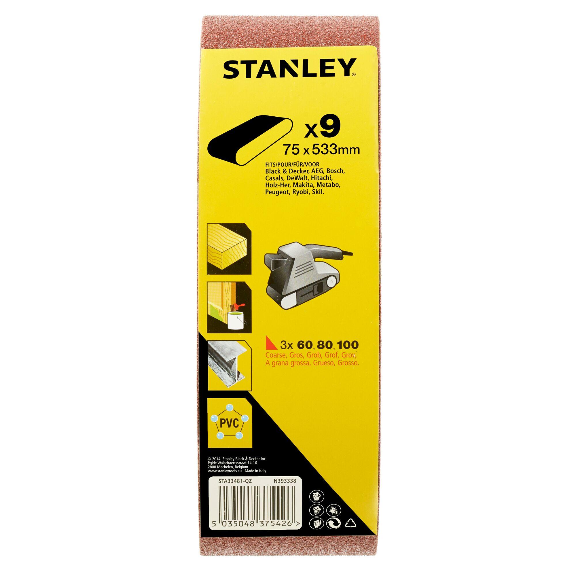 Sada brúsnych pásov 75x533mm 3xP60 3xP80 3x P100 FATMAX STA33481