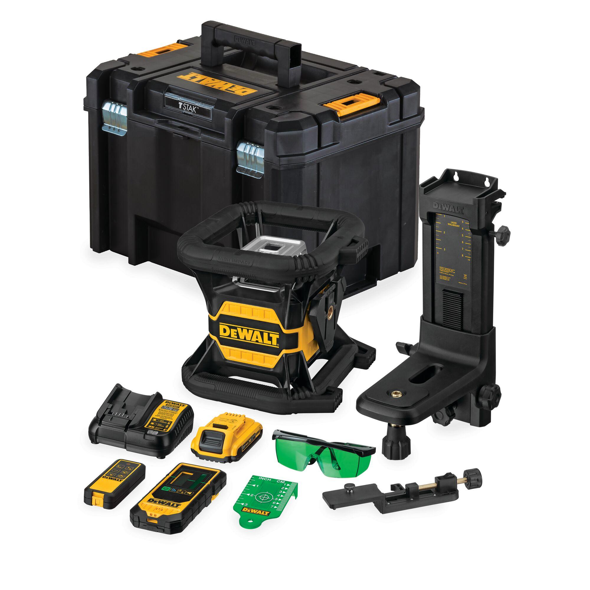 Laser rotačný 360° zelený 18V ToolConnect 1x2,0Ah DEWALT DCE080D1GS