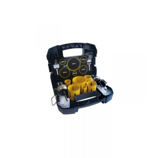 Sada koruniek 11 dielna pre inštalatérov 19,22,29,38,44,51,57mm 2x adaptér 2x vodiaci vrták v kufri DEWALT DT90355