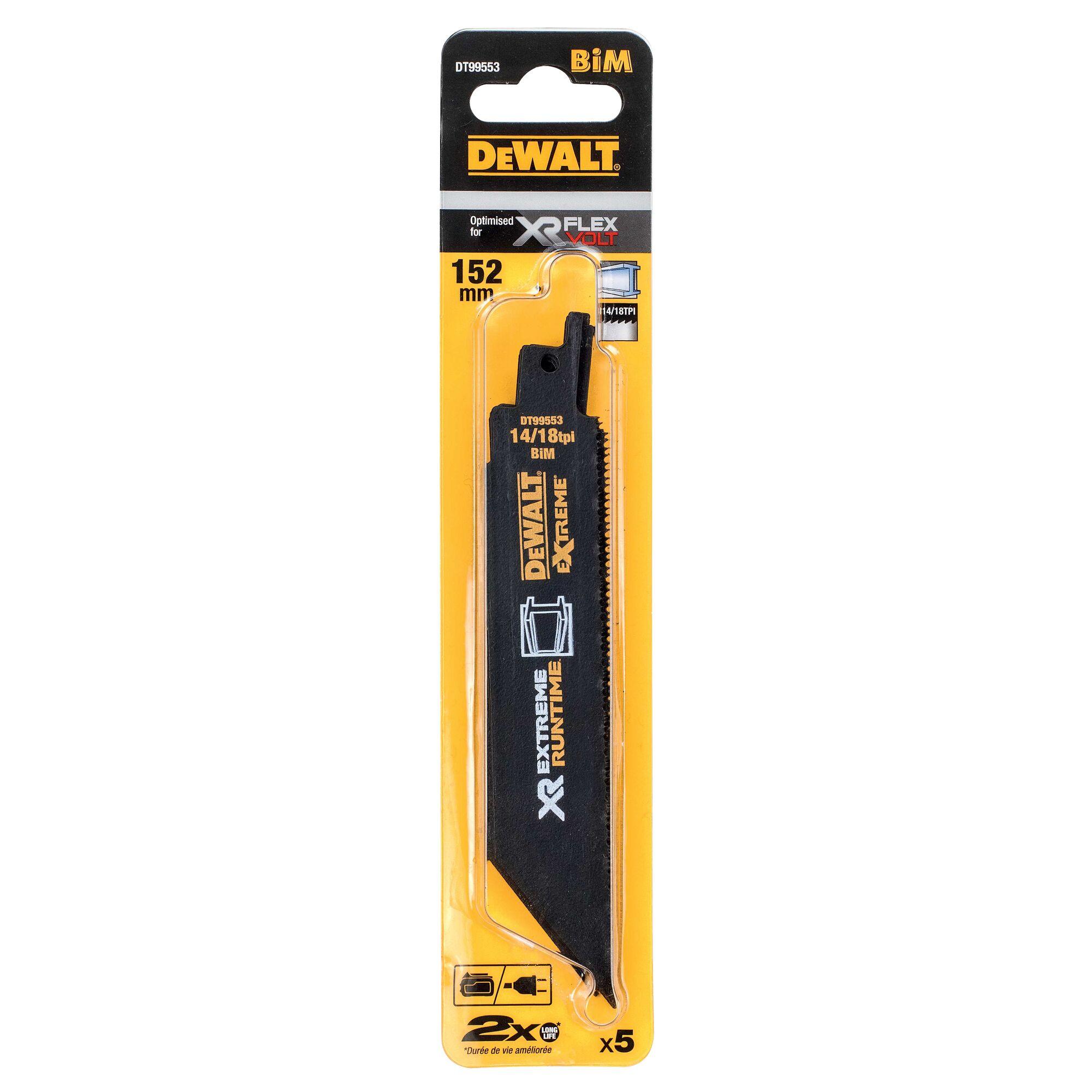 List pílový XR FLEXVOLT na kovy 152mm 14/8TPI 5ks DEWALT DT99553