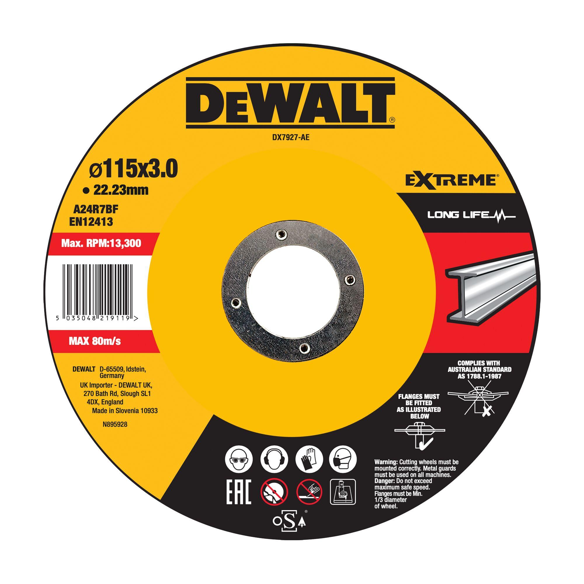 Kotúč rezný na kov vypuklý 115x3mm (25ks/bal) DEWALT DX7927