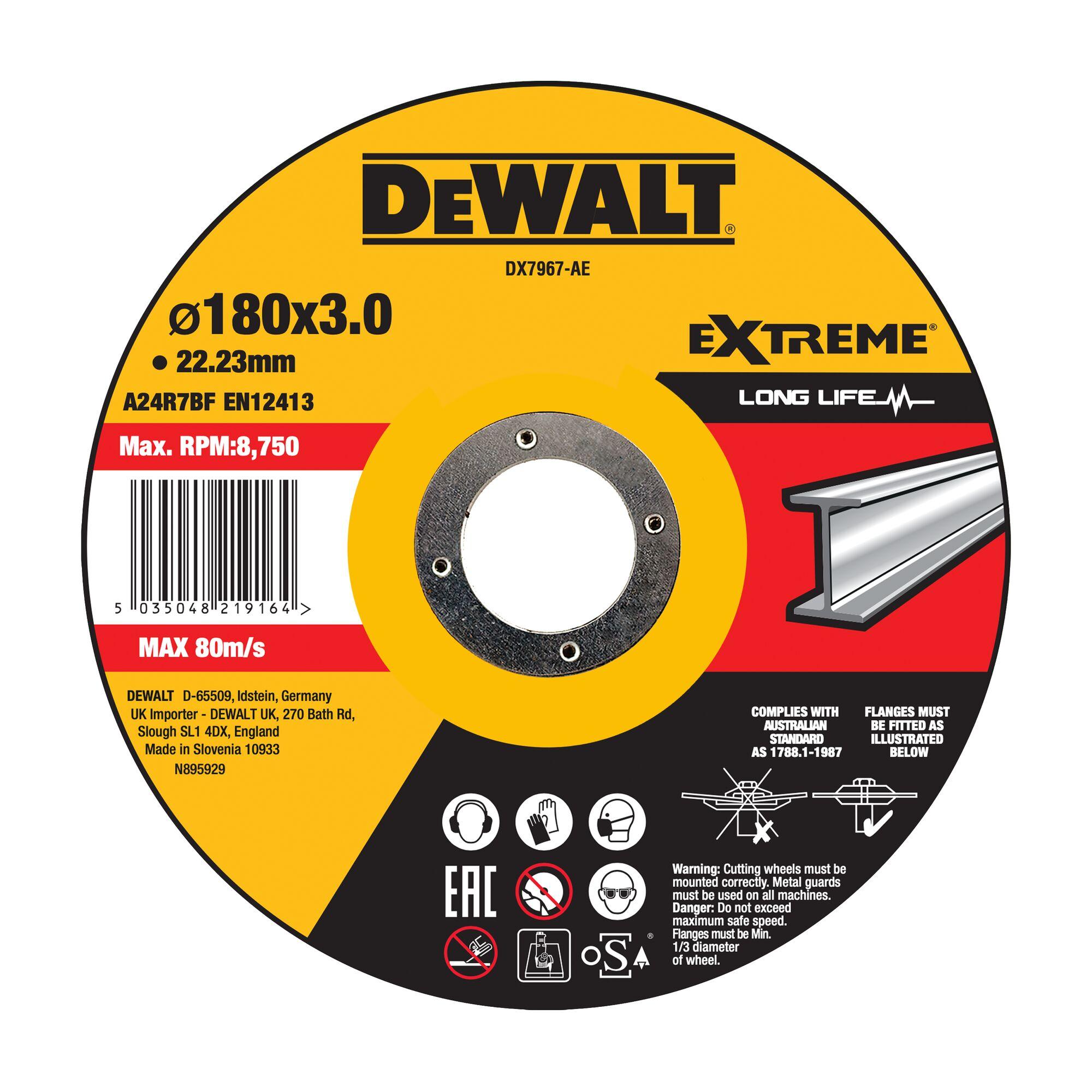 Kotúč rezný na kov vypuklý High Performance 180x3mm (25ks/bal) DEWALT DX7967