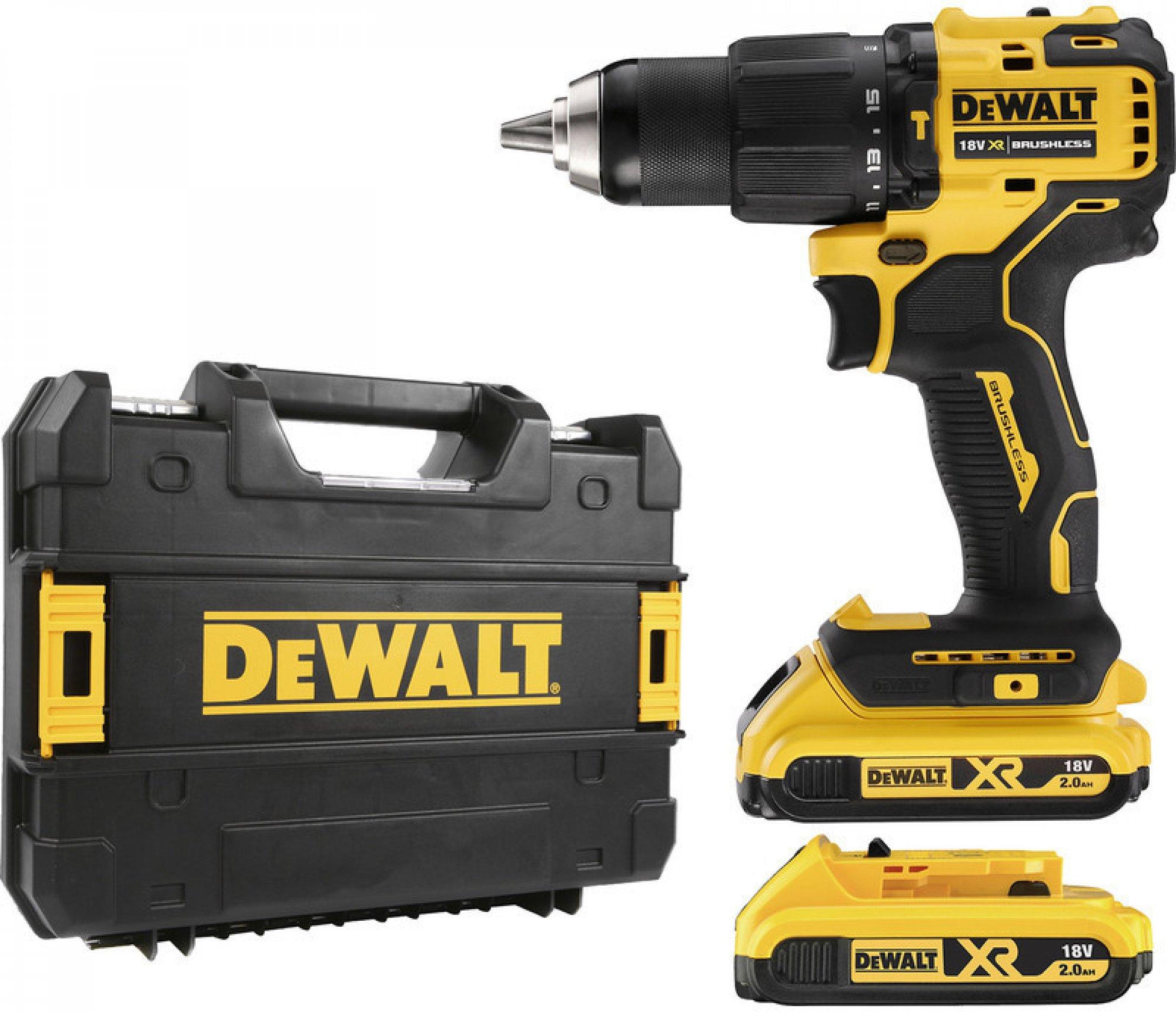 Vŕtačka príklepová 26/65Nm 18V XR 2x2,0Ah Tstak bezuhlíková DEWALT DCD709D2T