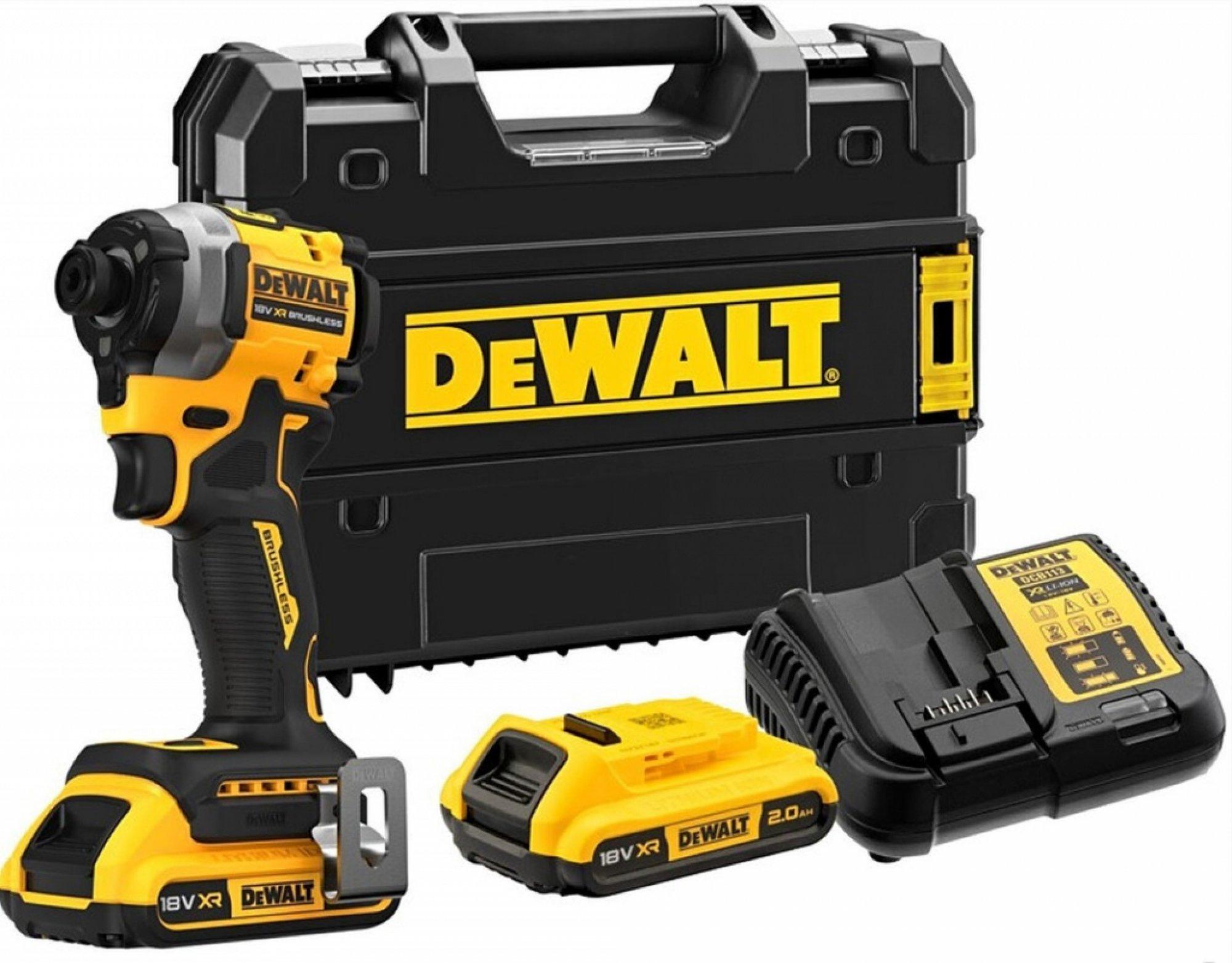 Uťahovač rázový 1/4" 206Nm 18V XR 2x2,0Ah Tstak bezuhlíkový DEWALT DCF850D2T