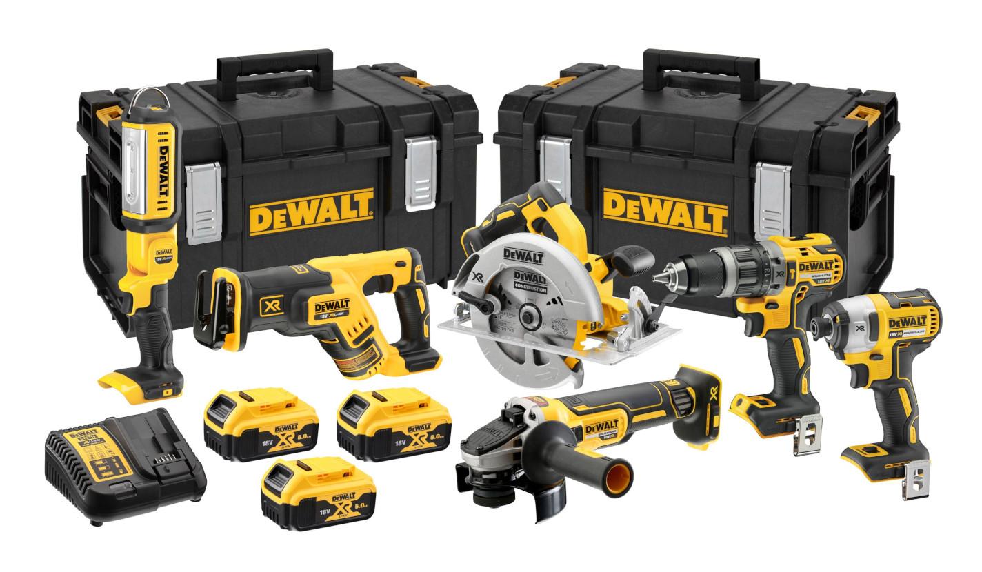KOMBO SADA 18V (DCD796+DCF887+DCG405+DCS570+DCS367) 2xTogh DS300 DEWALT DCK623P3