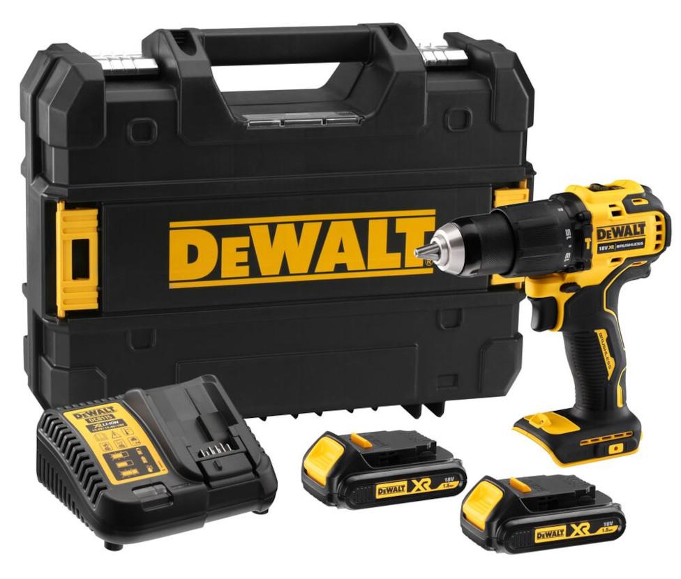 Vŕtačka príklepová 26/65Nm 18V XR 2x1,5Ah Tstak bezuhlíková DEWALT DCD709S2T