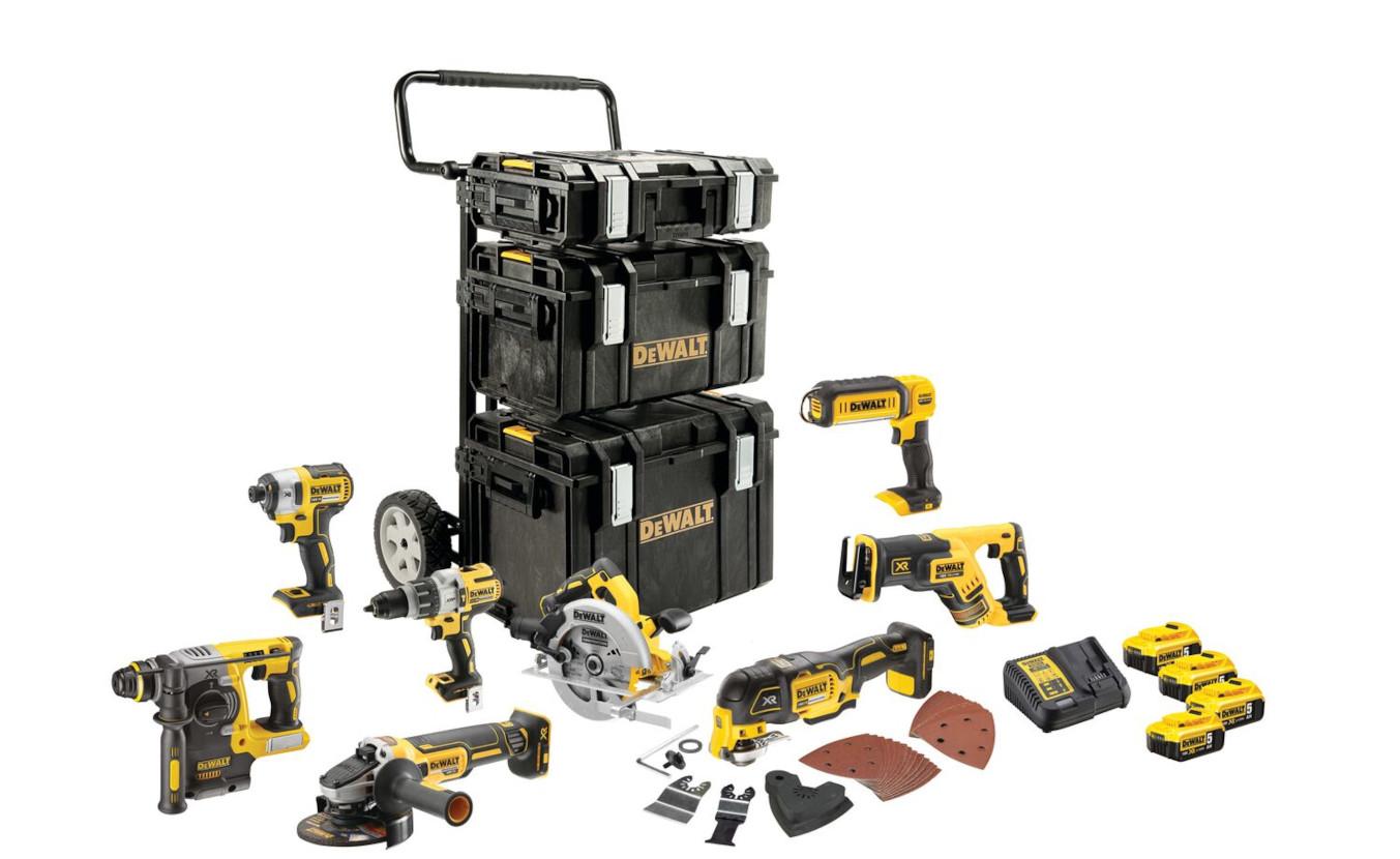 KOMBO SADA 18V 4x5,0Ah (DCH273+DCD996+DCF887+DCG405+DCS367+DCS355+DCS570+DCL050) Tough DEWALT DCK853P4