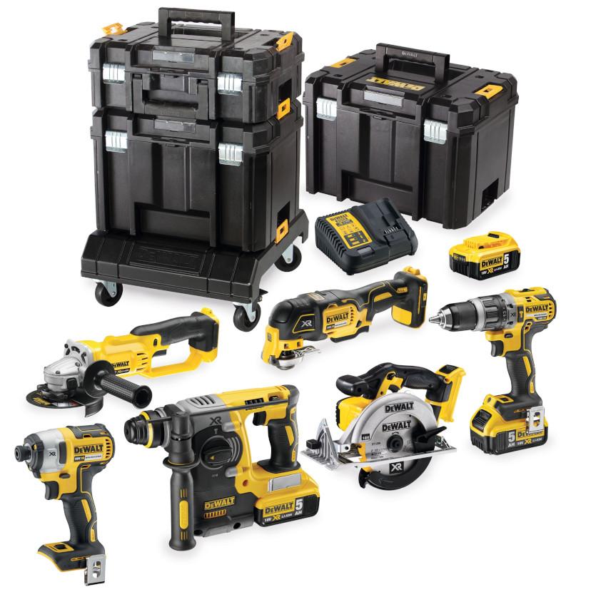 KOMBO SADA 18V 3x5,0Ah (DCH273+DCD796+DCF887+DCS391+DCS355+DCG412) DEWALT DCK654P3T