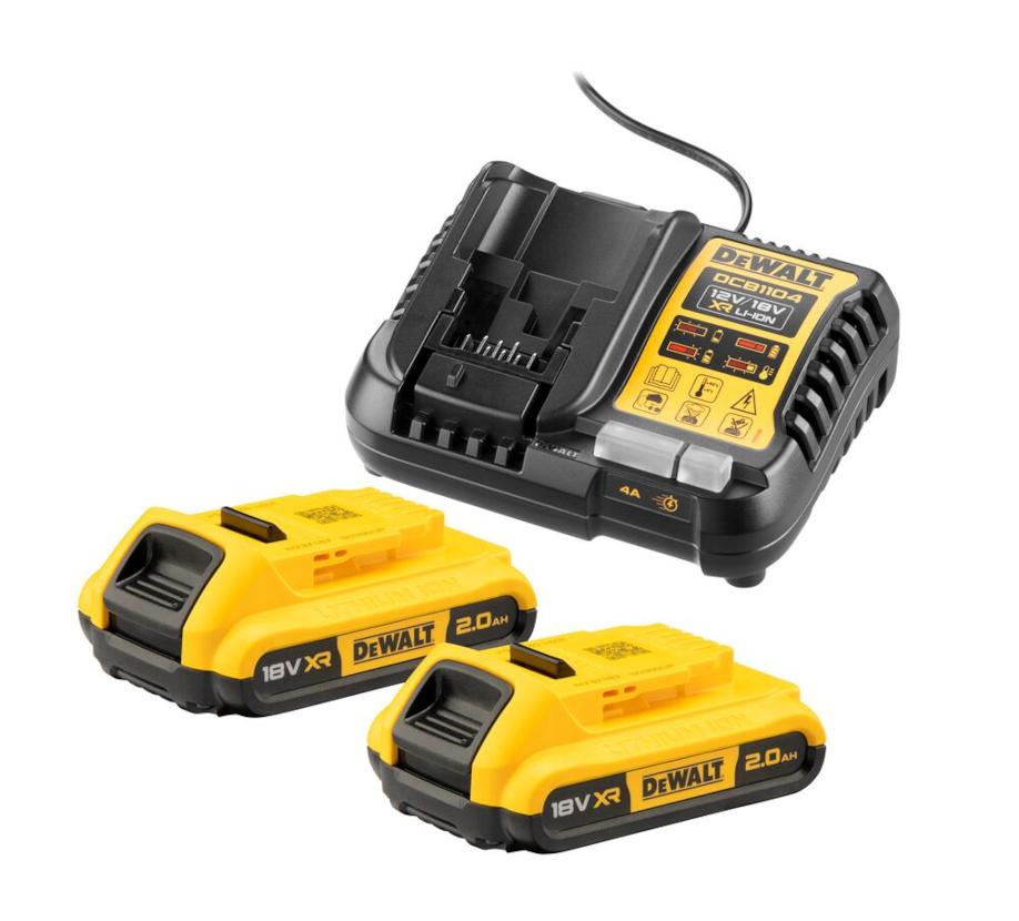 Sada Nabíjačka Slim XR Li-Ion 10,8V, 14,4V a 18V + 2x2,0Ah akumulátor DEWALT DCB1104D2