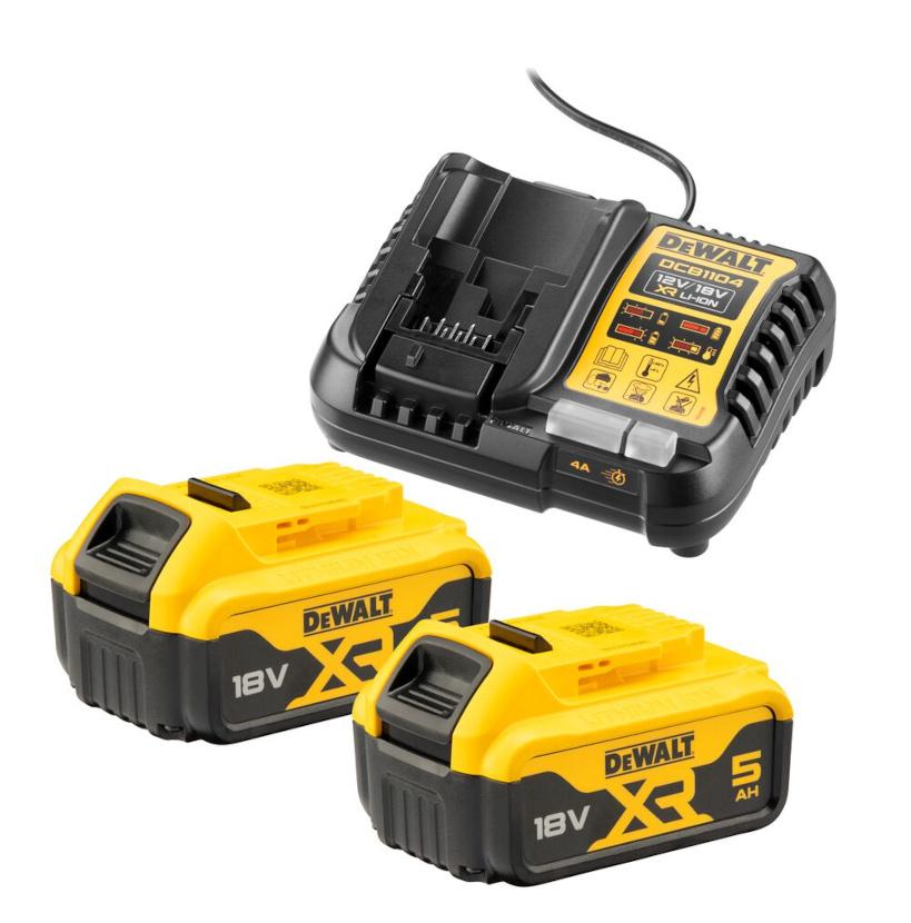 Sada Nabíjačka Slim XR Li-Ion 10,8V, 14,4V a 18V + 2x5,0Ah akumulátor DEWALT DCB1104P2