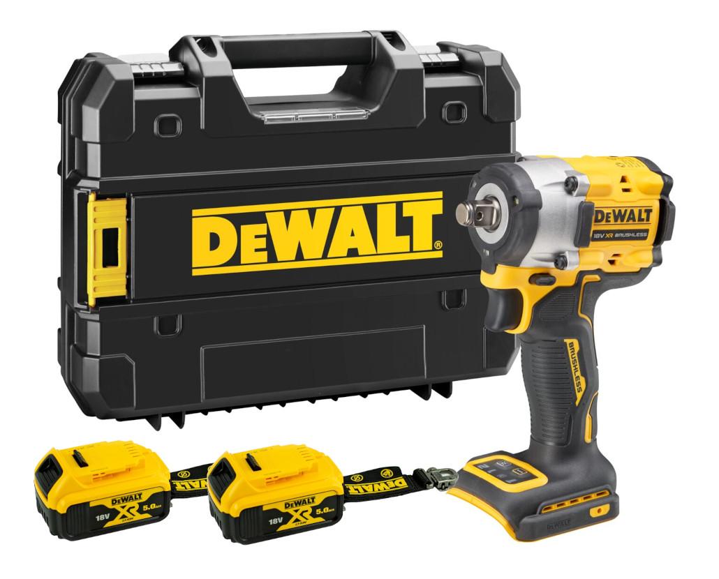 Uťahovač rázový 1/2" krúžok 406Nm 18V XR 2x5,0Ah bez nabíjačky Tstak bezuhlíkový Lyanard DEWALT DCF921P2LRT-XJ
