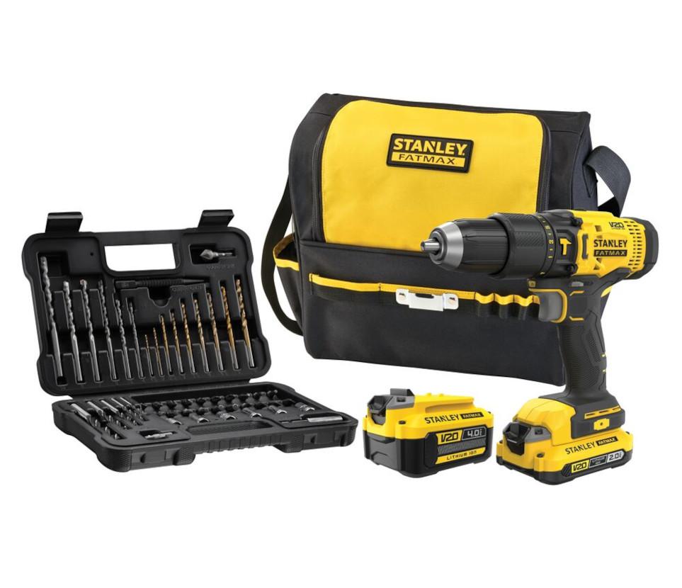 Vŕtačka príklepová 50Nm V20 FatMax® 18V 1x2,0Ah 1x4,0Ah bezuhlíková taška +50ks sada doplnkov FATMAX SFMCD711DMA