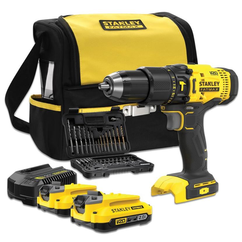 Vŕtačka príklepová 50Nm V20 FatMax® 18V 2x2,0Ah bezuhlíková taška +50ks sada doplnkov FATMAX SFMCD711DSA